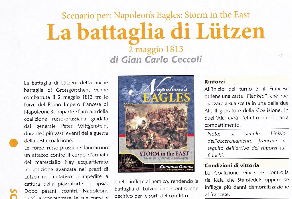 Scenario per Napoleon's Eagles: Battaglia di Lutzen